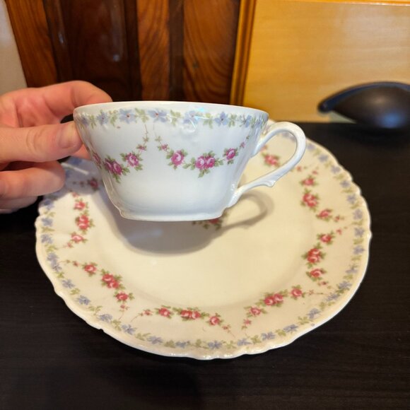 Habsburg China Austria Teacup and Scalloped Rim 7.5" Salad Plate - Picture 1 of 7